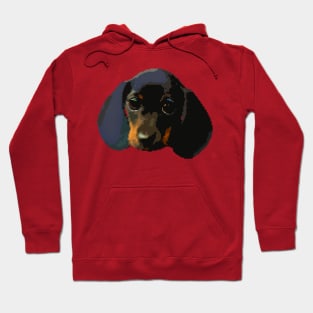 Dachshund puppy head pixel art Hoodie